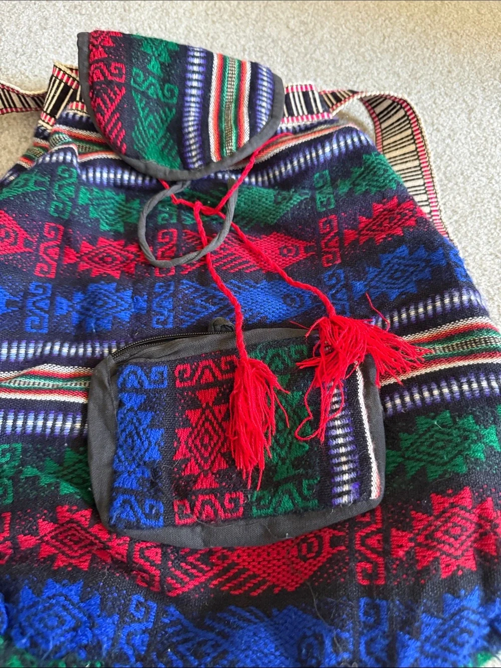 Bohemian Multicolor Woven Backpack
